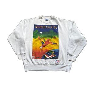 VINTAGE WORLD CUP 1994 SOCCER GRAPHIC CREWNECK SWEATSHIRT FOOTBALL SALEM USA XL